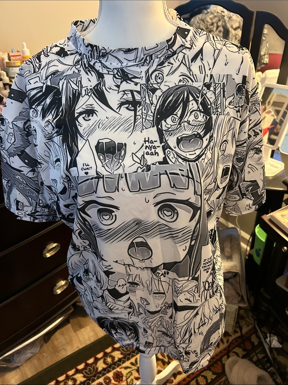 Graphic Black & White Manga Print Kids Tee